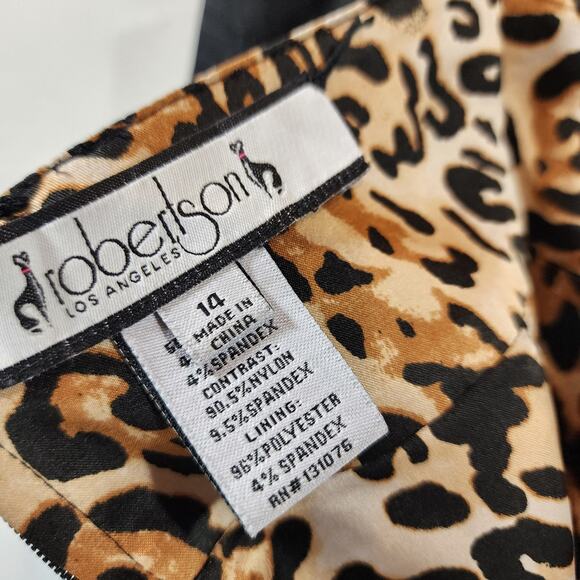 Robertson Los Angeles satin animal print reversable lace trim skirt womans sz 14 - Picture 3 of 11